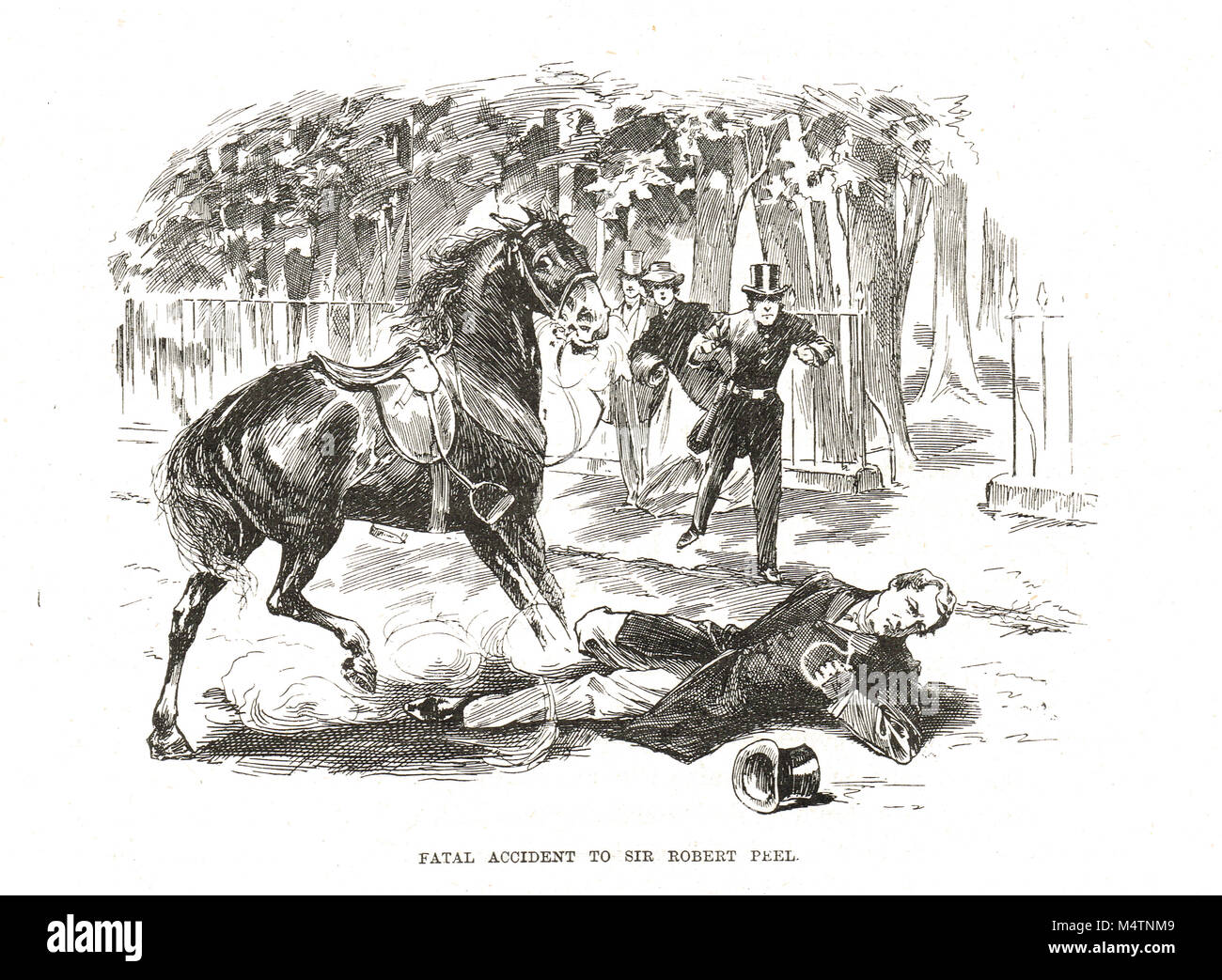 Accident mortel de Sir Robert Peel, le 29 juin 1850 Banque D'Images