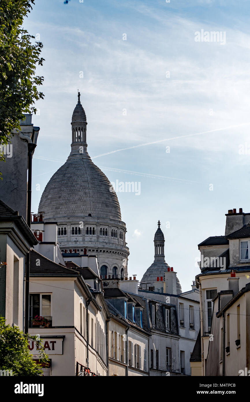 Vue de Montmartre et la cathédrale Sacré-Coeur Banque D'Images