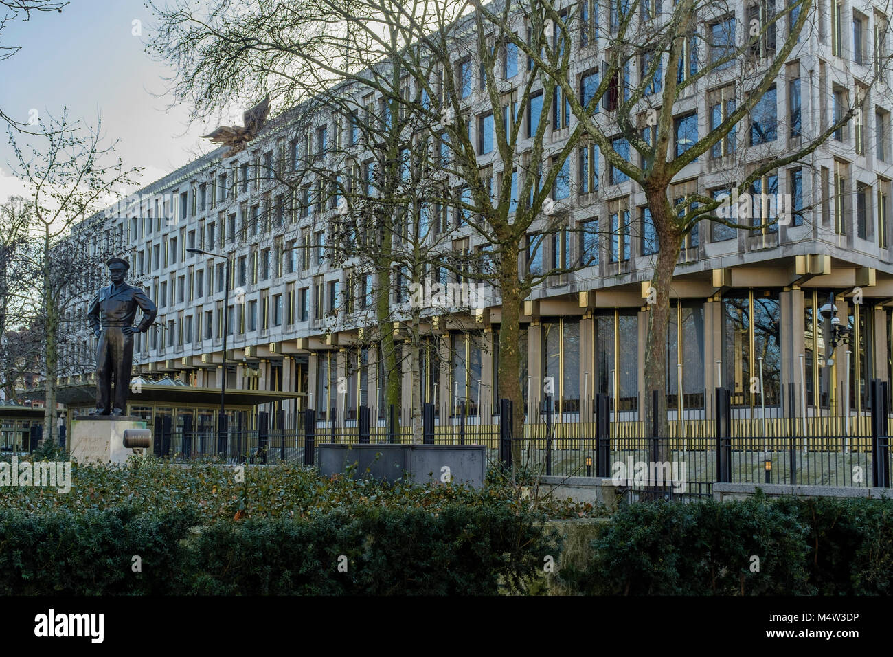 Ancien bâtiment de l'ambassade US, Grosvenor Square, London, UK Banque D'Images