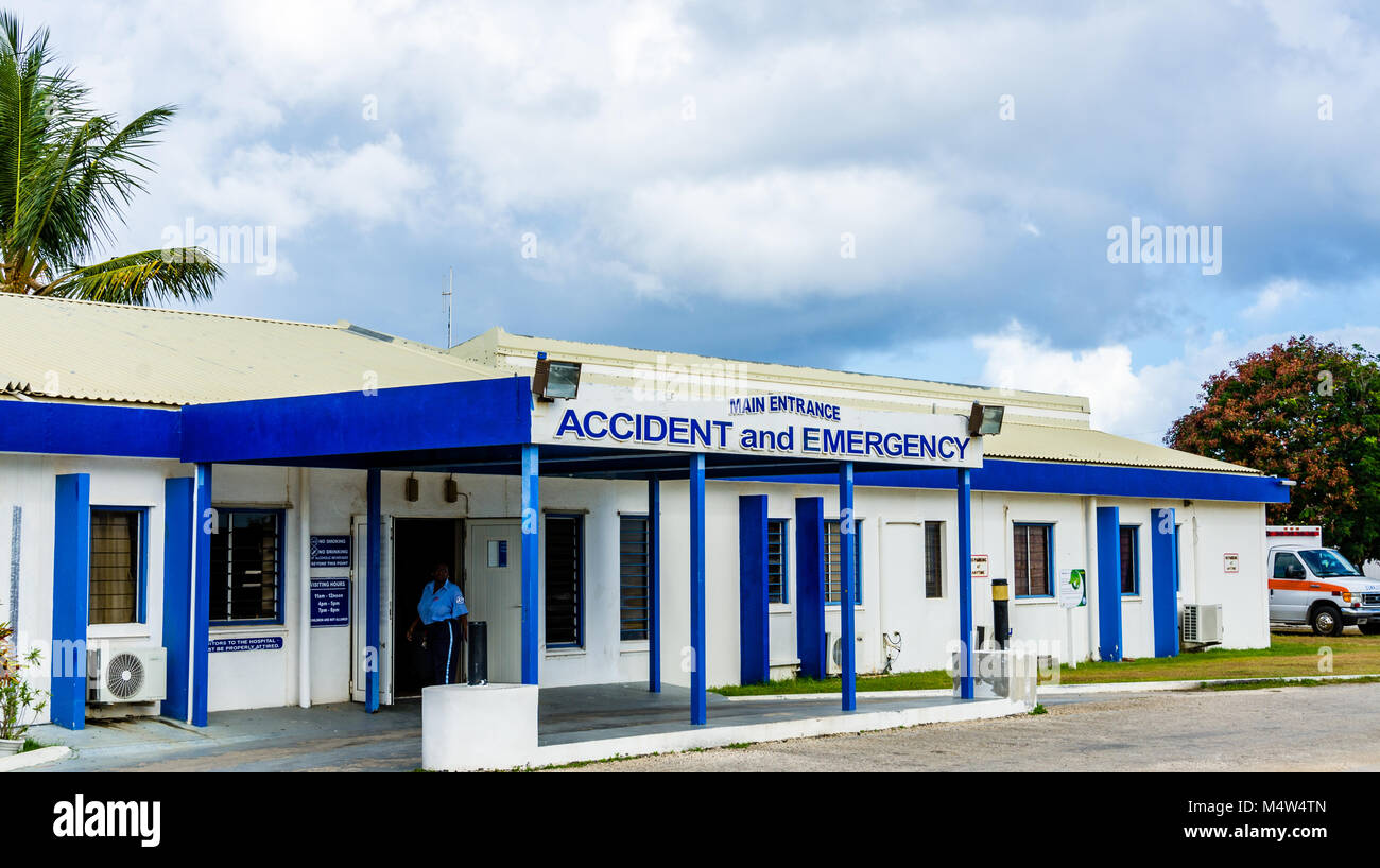 Accidents et Urgences de l'hôpital Princess Alexandra dans l'île d'Anguilla. Banque D'Images
