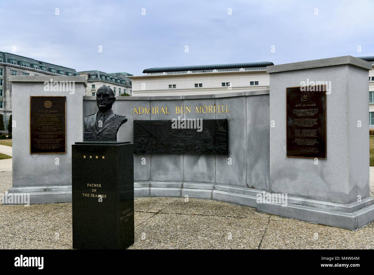 L'amiral Ben Moreell "Le père des Seabees' statue au United States Naval Academy, Annapolis, MD, USA Banque D'Images