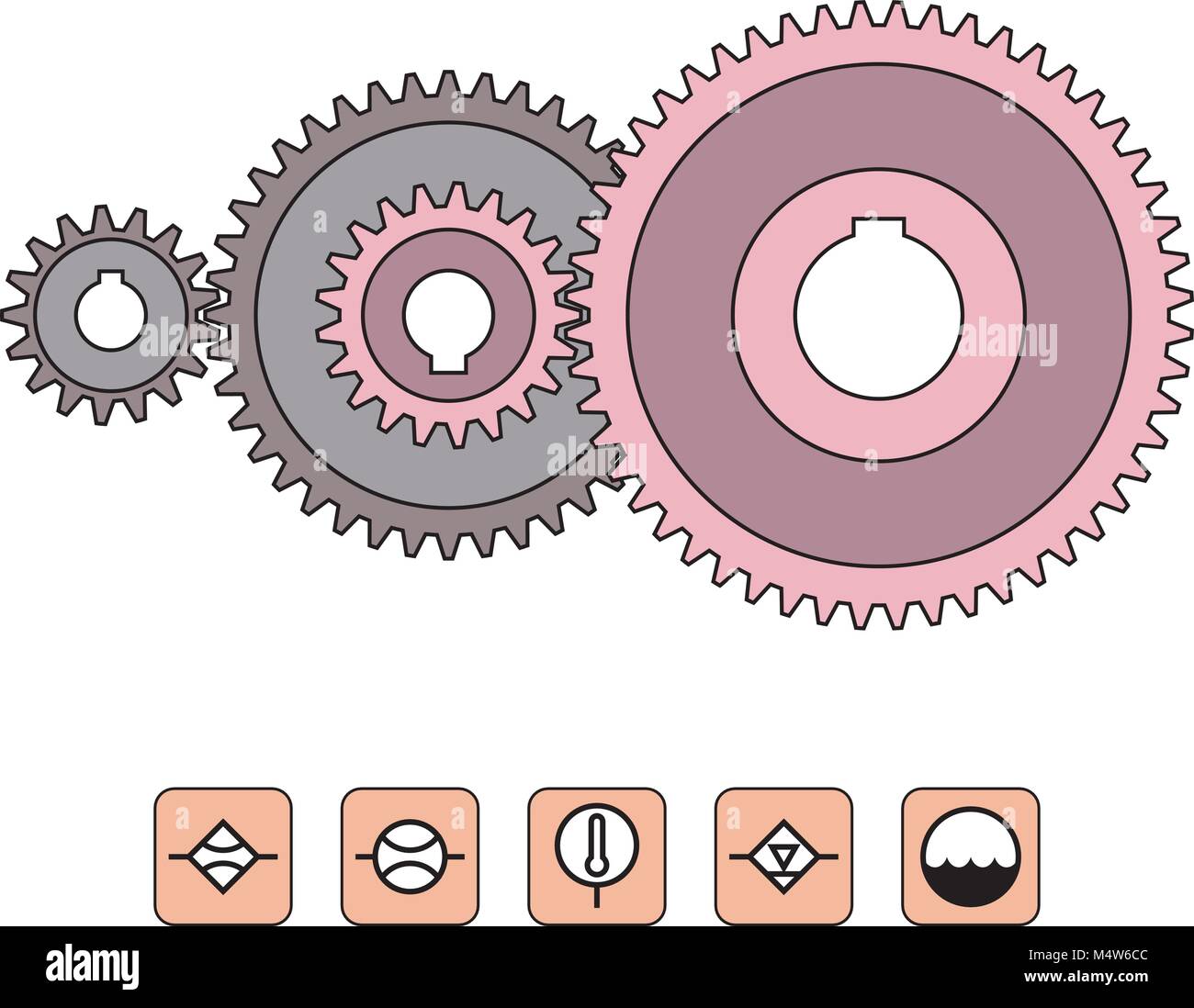 Et l'engrenage de transmission mécanique Illustration de Vecteur