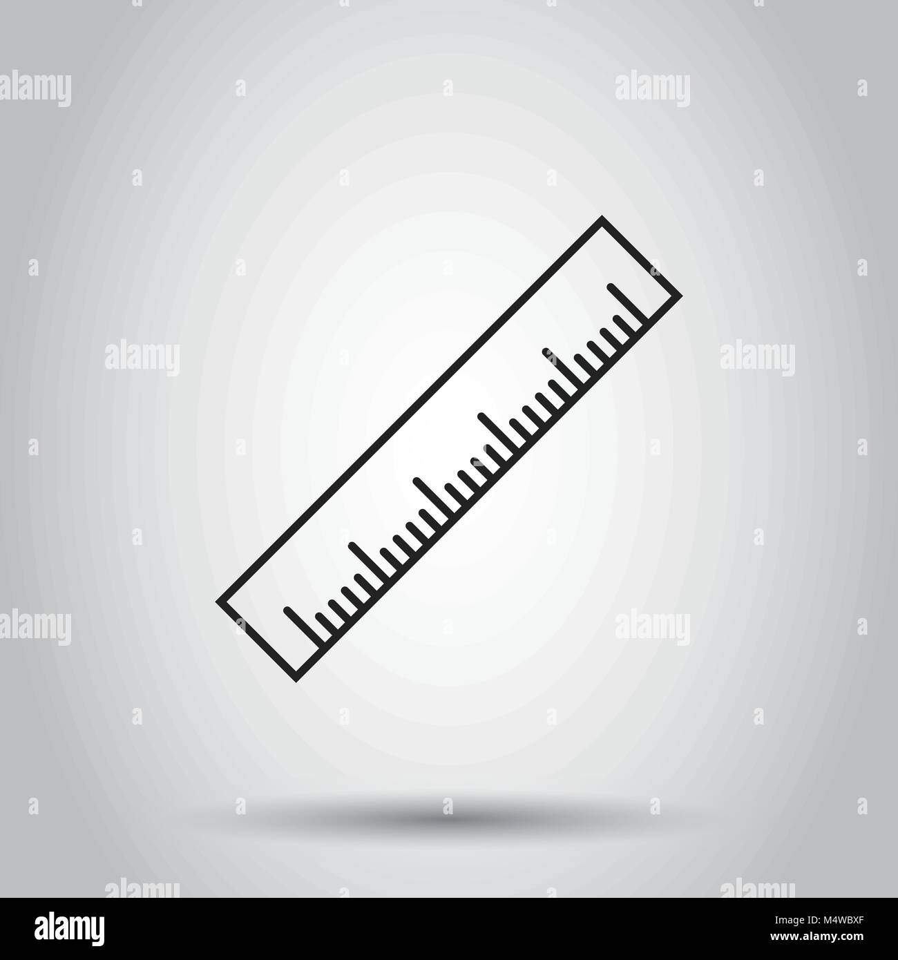 L'icône de règle. Vector illustration sur fond isolé. Concept d'affaires mètre règle pictogramme. Illustration de Vecteur