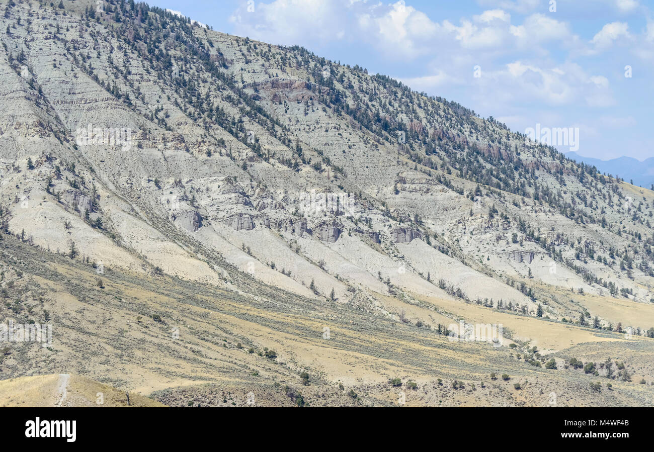 Red Lodge, Montana, USA. Les montagnes Rocheuses et les pentes arides avec des crêtes en été près de Red Lodge, Montana, USA. Banque D'Images