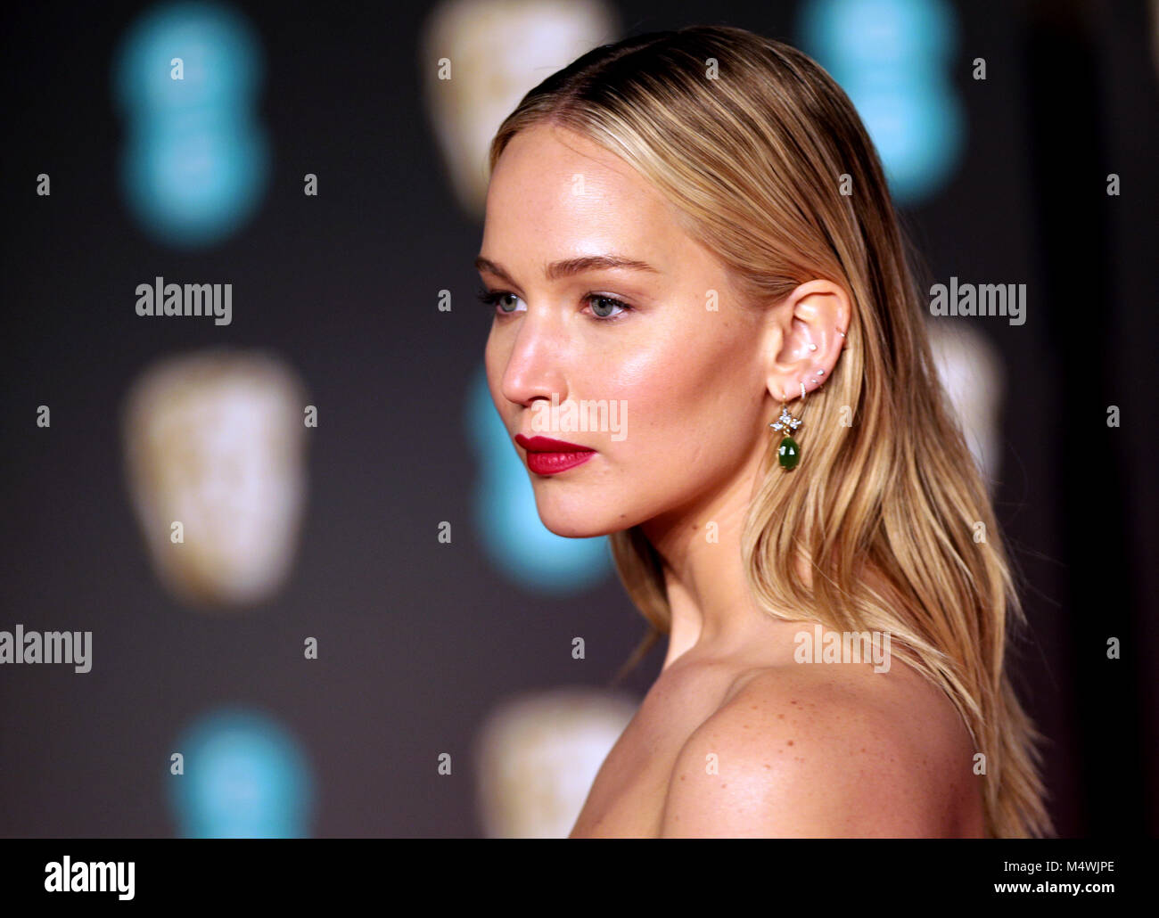 Jennifer Lawrence à l'EE British Academy Film Awards s'est tenue au Royal Albert Hall, Kensington Gore, Kensington, Londres. Banque D'Images