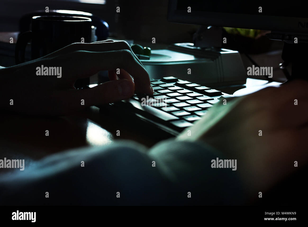 clavier pratique, fond sombre Banque D'Images