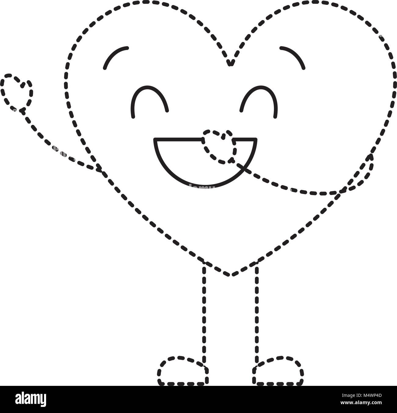 Cute cartoon cœur amour smiling caractère émotion Illustration de Vecteur