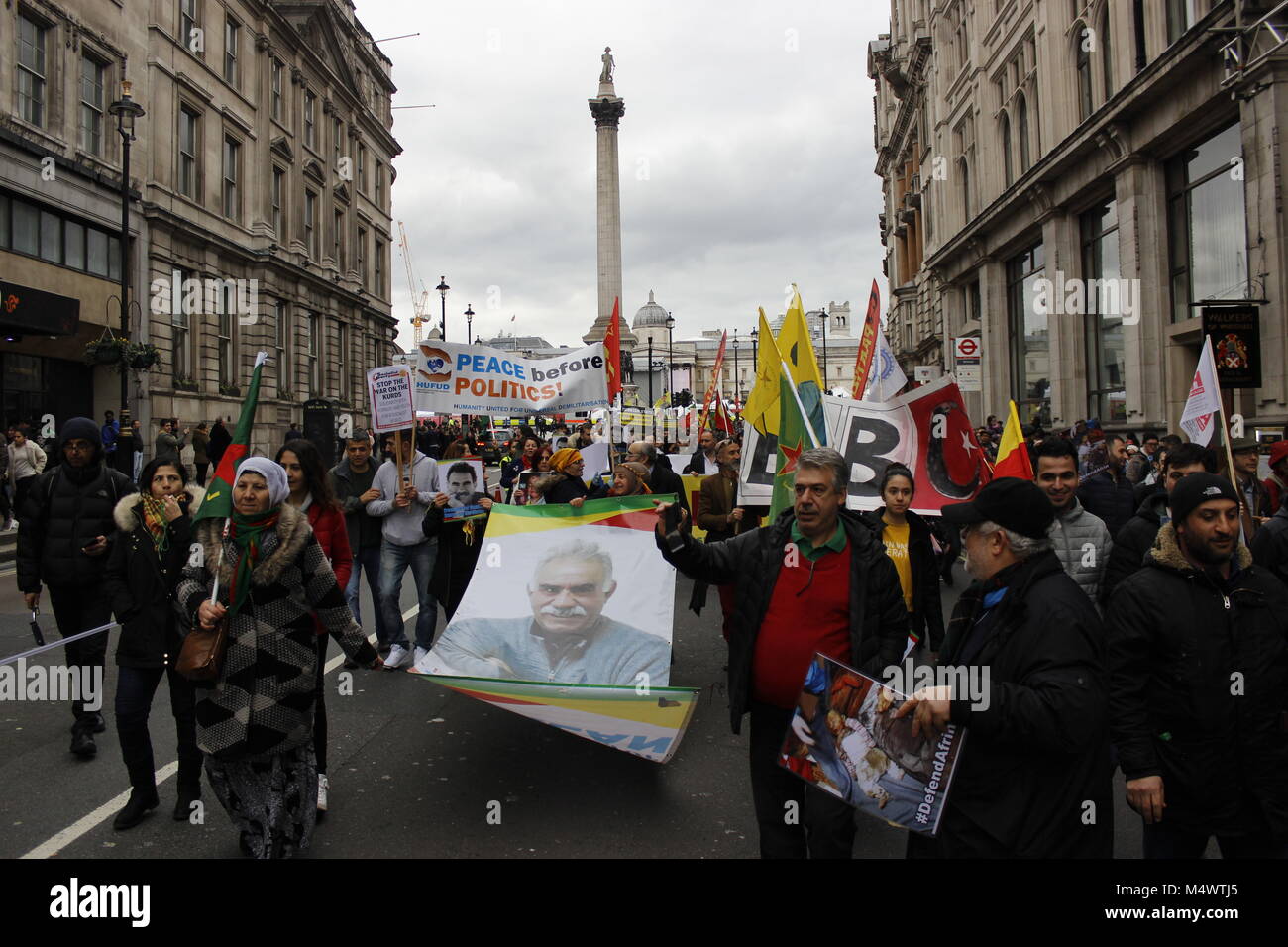 Kurdistan libre Mars dans le centre de Londres le 18/02/18 Crédit : Alex Cavendish/Alamy Live News Banque D'Images