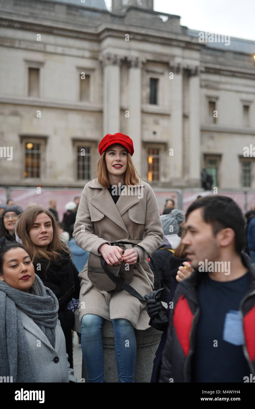 Les célébrations du Nouvel An chinois à Trafalgar Square à Londres. Date de la photo : Dimanche 18 Février, 2018. Photo : Roger Garfield/Alamy Banque D'Images