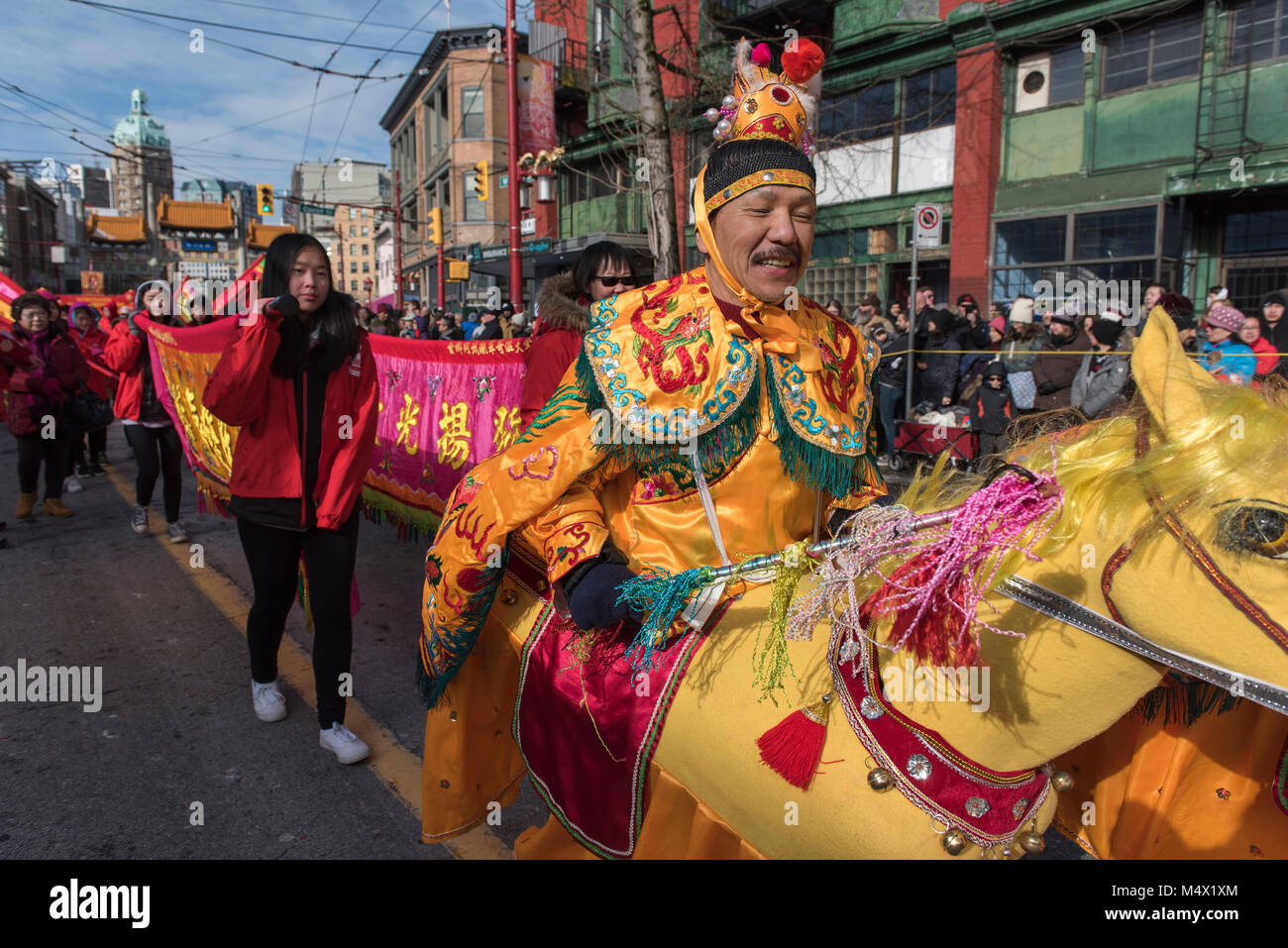 Vancouver, Canada. 18 février 2018 Défilé du Nouvel An lunaire chinois de Chinatown. Credit : GerryRousseau/Alamy Live News Banque D'Images