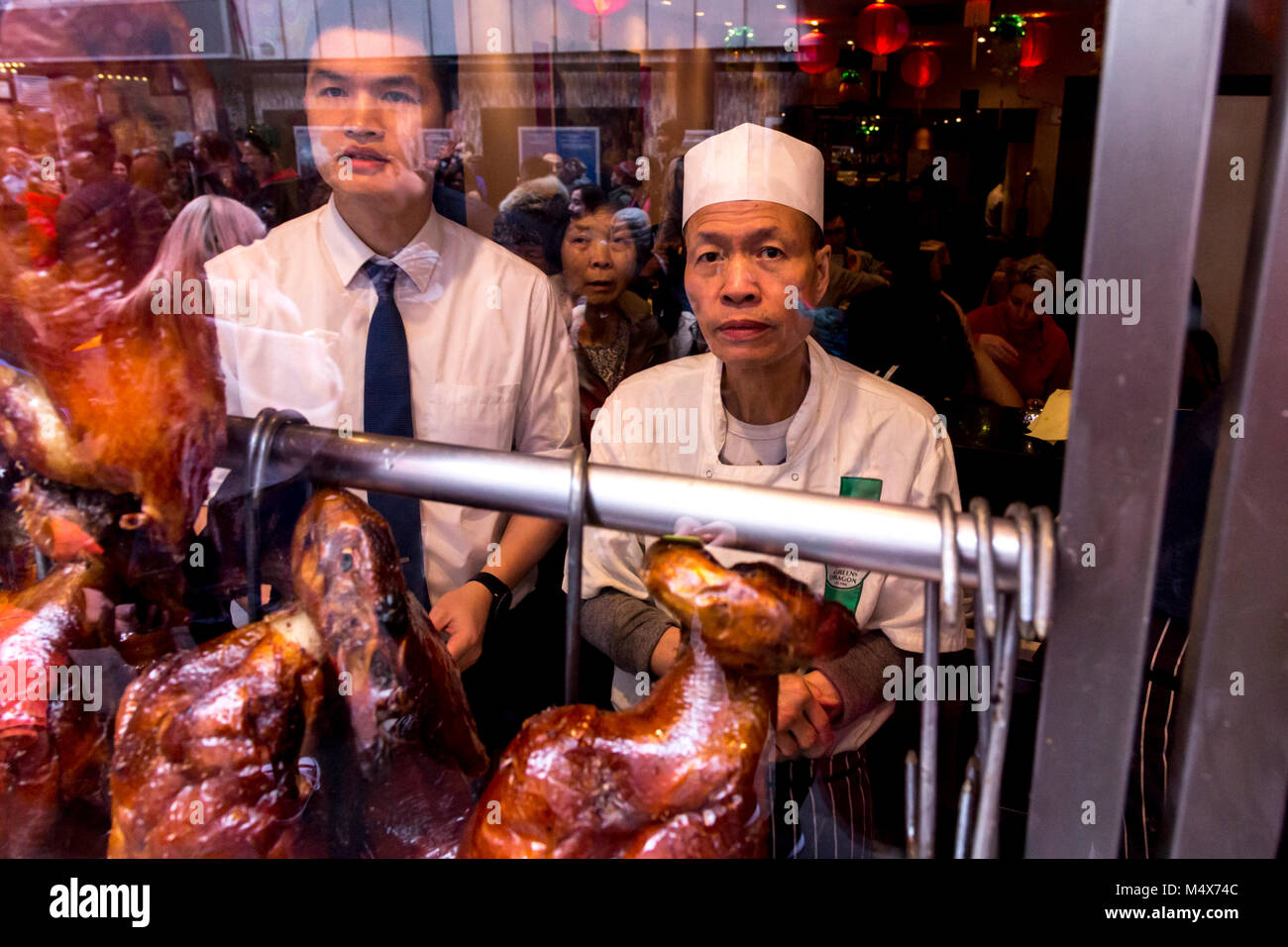 Londres, Royaume-Uni. Feb 18, 2018. Dans la ville chinoise se fête Le Nouvel An chinois le 18 février 2018. Credit : Dominika Zarzycka/Alamy Live News Banque D'Images