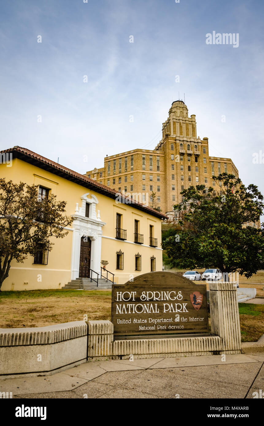 Hot Springs National Park est un parc national des États-Unis dans le centre de Garland Comté (Arkansas, près de la ville de Hot Springs, le chef-lieu. Banque D'Images