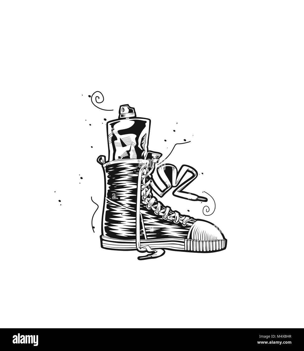 Chaussure de sport à la main illustration du vecteur. Illustration de Vecteur