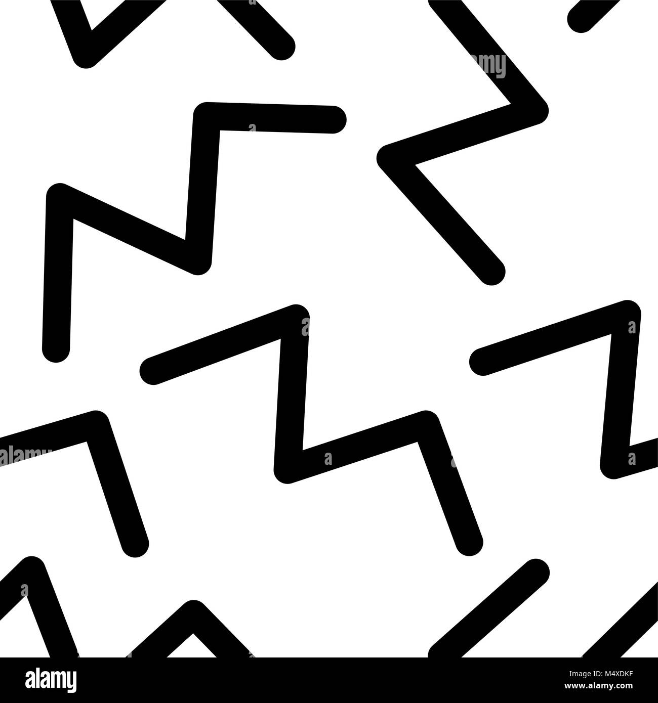 80s 90s seamless pattern, arrière-plan géométrique avec des formes abstraites en noir sur blanc Illustration de Vecteur