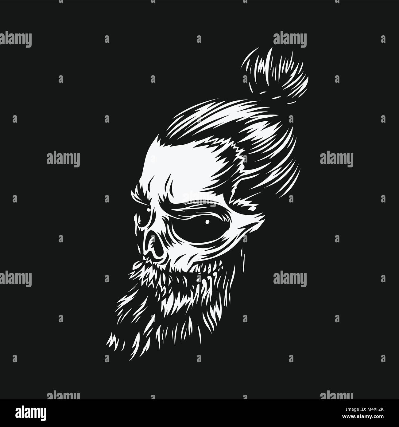 Hipster crâne imprimer pour t-shirt vector illustration. Illustration de Vecteur