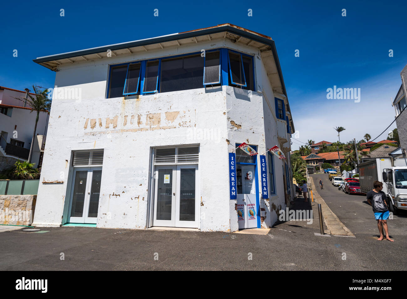 Magasin de crème glacée blanchis sur le chou tree bay, Manly, Sydney Banque D'Images