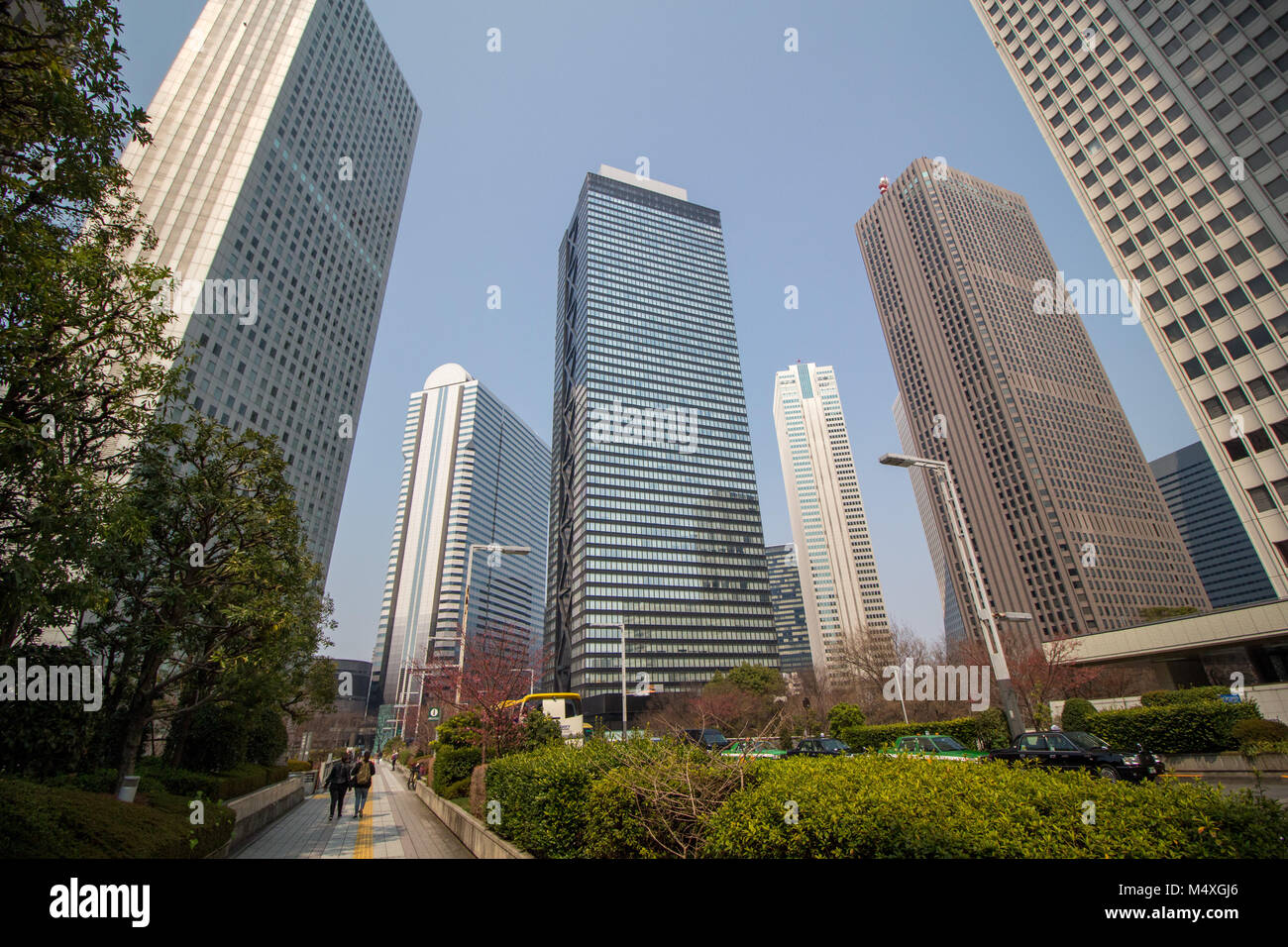 Le high rise buildings des dans le quartier de Shinjuku, Tokyo, Japon Banque D'Images