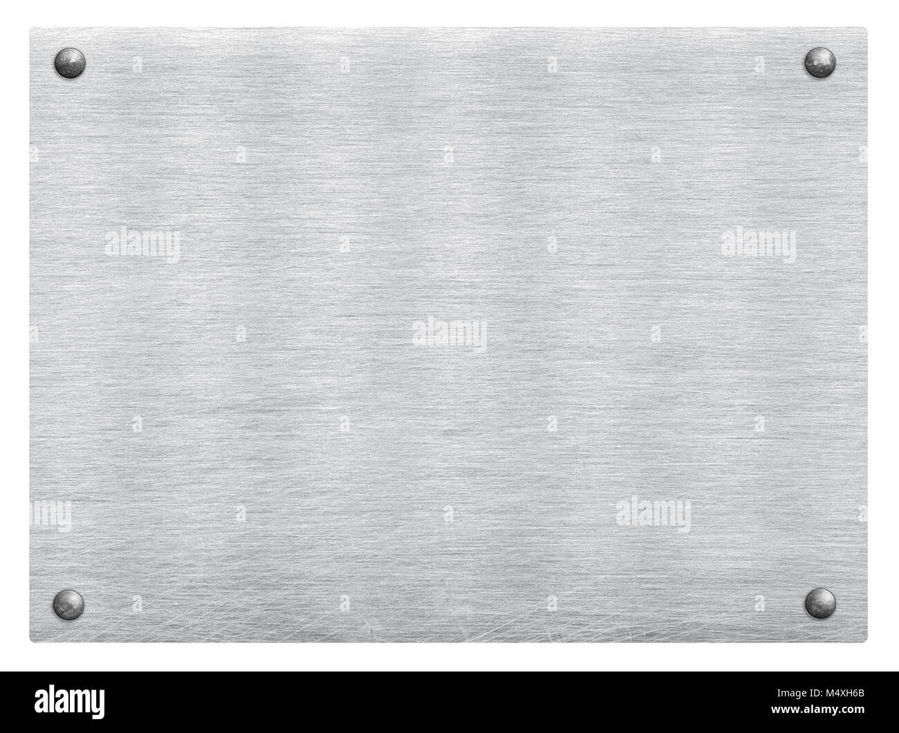 Métal gris rayé, l'acier, plaque en aluminium texture avec rivet. Banque D'Images