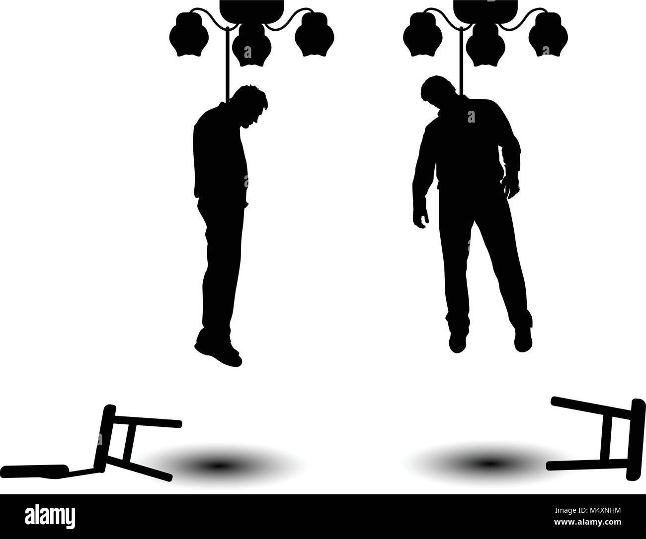 Dans une boucle de l'homme suicide Illustration de Vecteur
