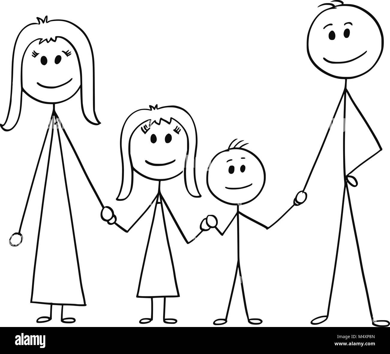 Caricature De Famille Heureuse Image Vectorielle Stock Alamy