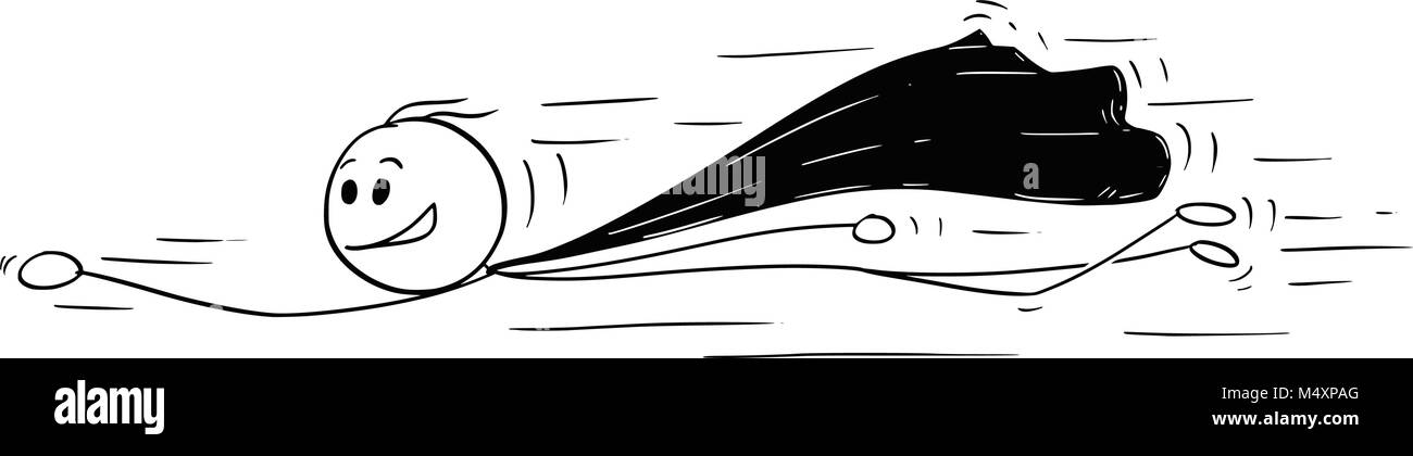 Cartoon of Flying Superhero Illustration de Vecteur