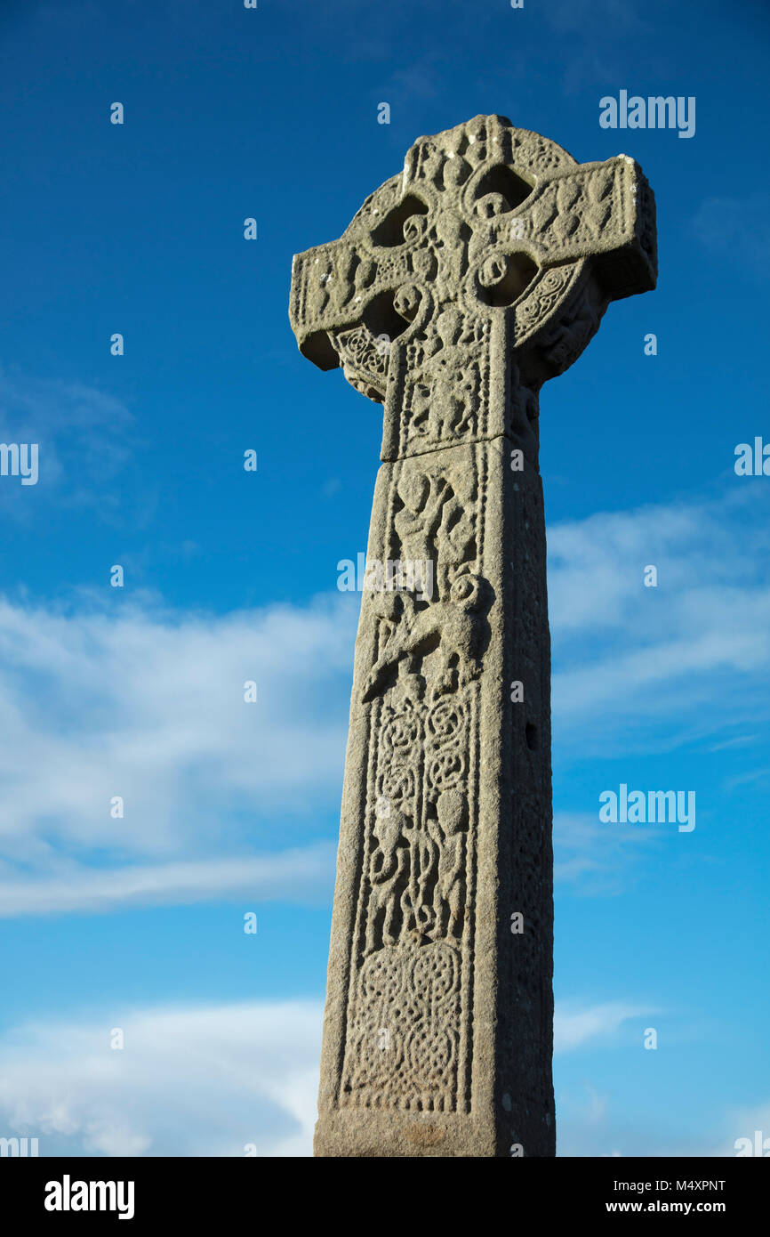 11e siècle High Cross, Drumcliff, Comté de Sligo, Irlande. Banque D'Images