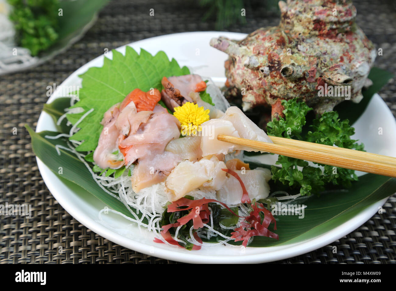 Sashimi de coquille Banque D'Images