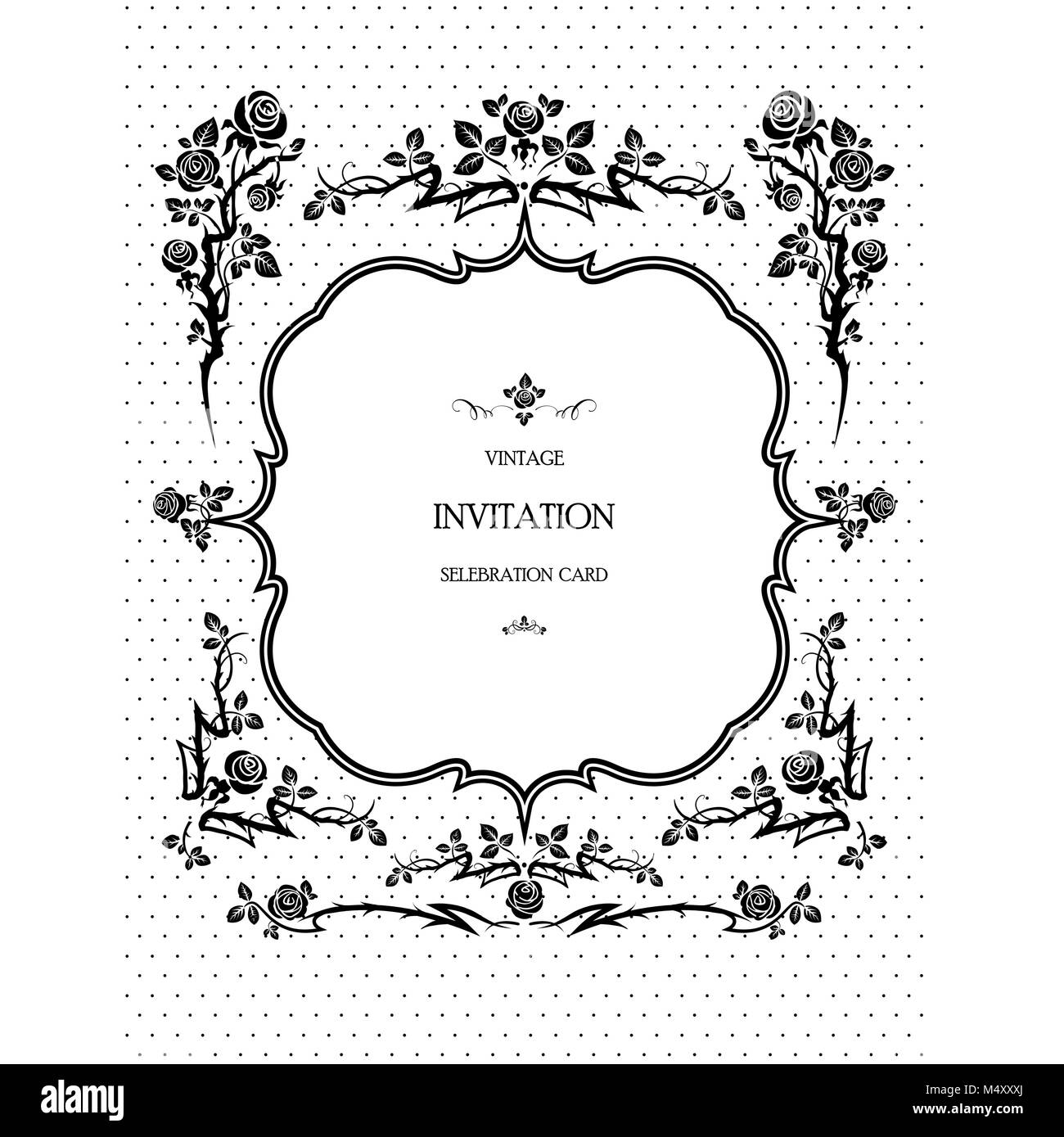 Roses cadre élégant mariage Illustration de Vecteur