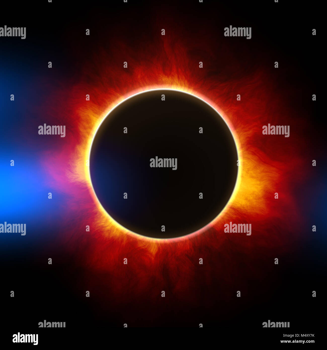 Le début d'une éclipse solaire Banque D'Images