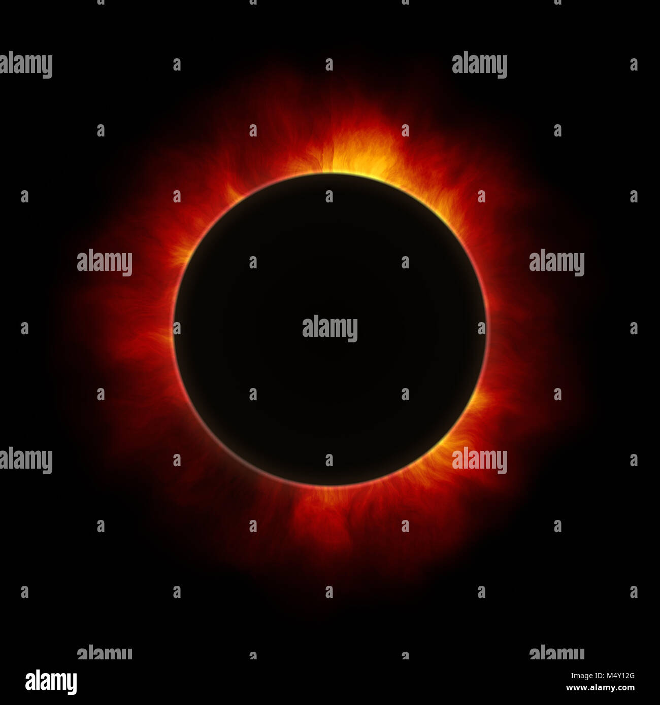 Le début d'une éclipse solaire Banque D'Images