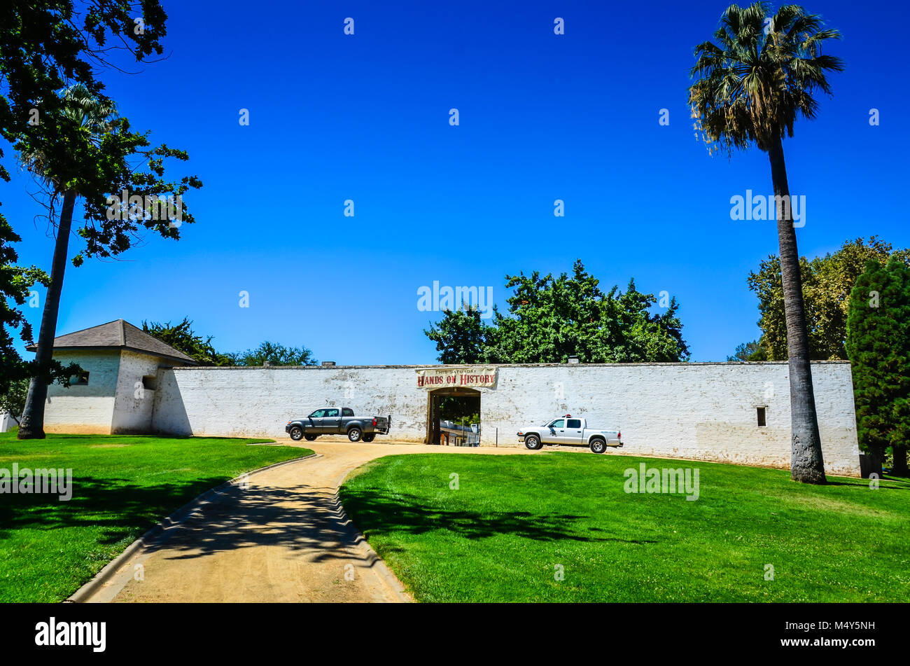Sutter's Fort, un site historique datant du 19ème siècle et le commerce agricole colonie dans la Haute Californie mexicaine province, près de Sacramento, CA. Banque D'Images