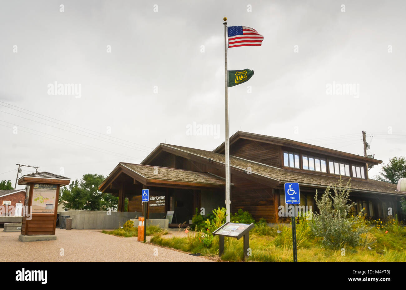 Le Parc National d'un centre d'accueil, mur, SD, USA Banque D'Images