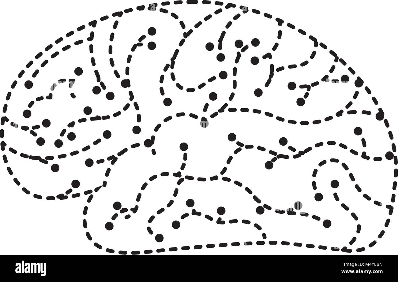 Carte de circuits électroniques dans le processus d'intelligence artificielle du cerveau Illustration de Vecteur