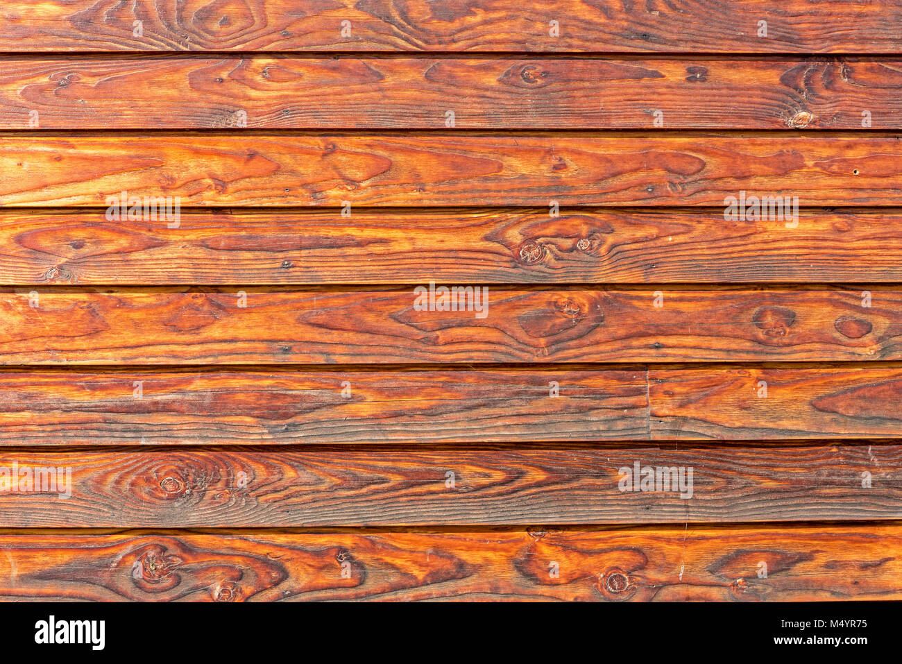 Arrière-plan de planches de bois horizontales brun Banque D'Images