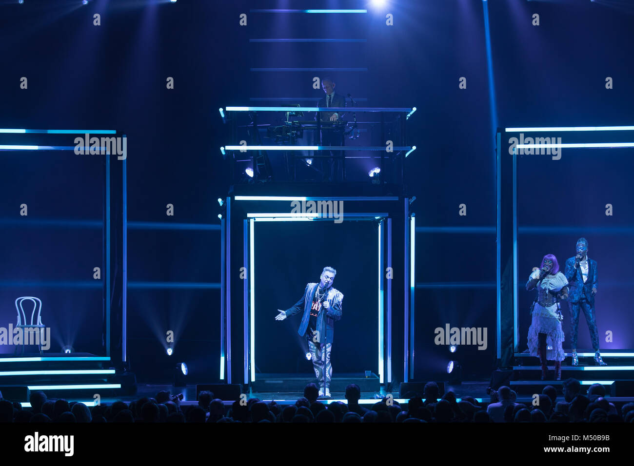 Brighton, UK. Feb 19, 2018. Andy Bell et Vince Clarke, d'effacement, de l'exécution du Brighton Dome, England Crédit : Jason Richardson/Alamy Live News Banque D'Images