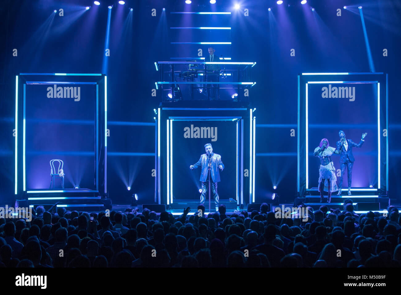 Brighton, UK. Feb 19, 2018. Andy Bell et Vince Clarke, d'effacement, de l'exécution du Brighton Dome, England Crédit : Jason Richardson/Alamy Live News Banque D'Images