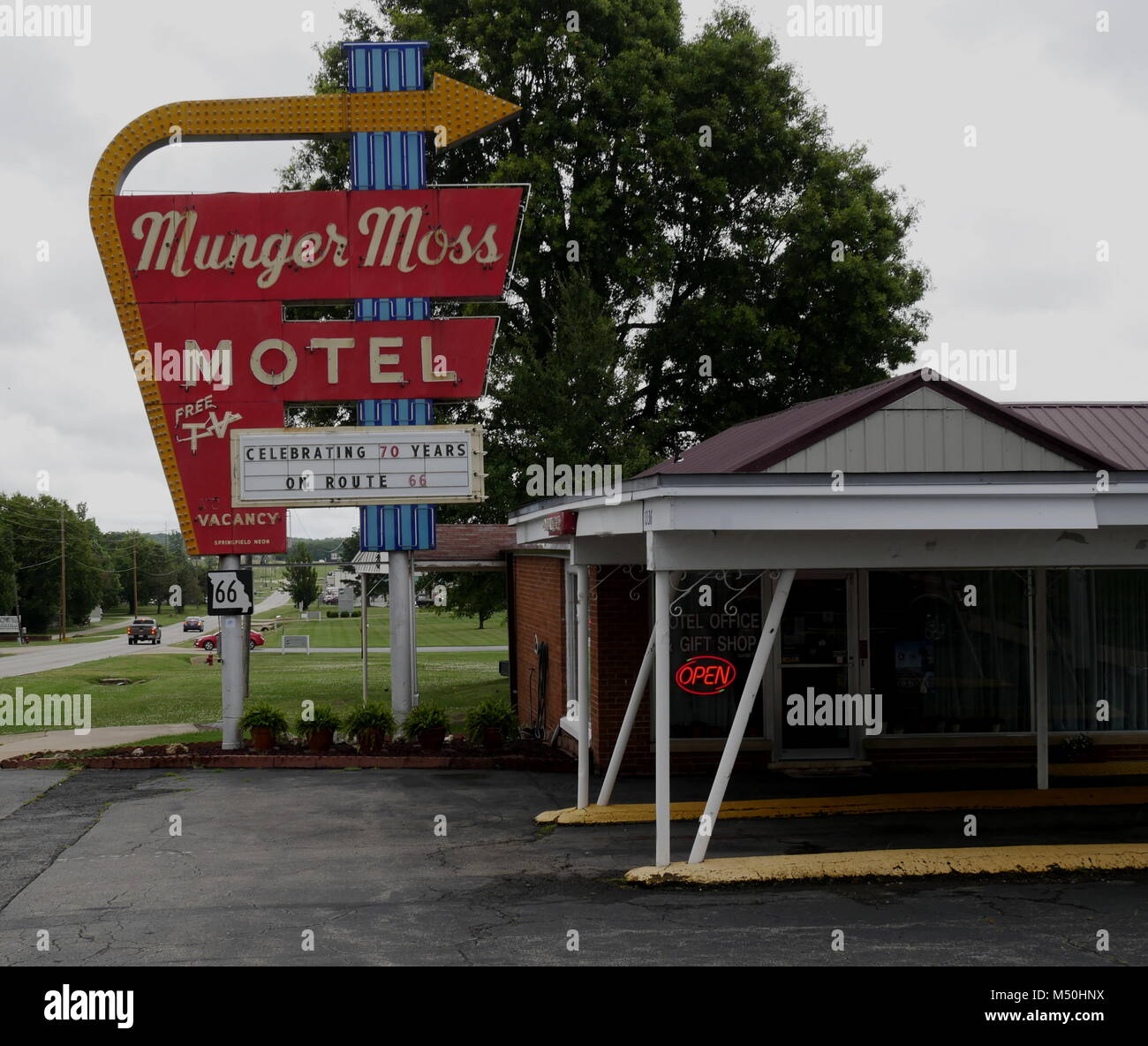 Munger Moss Motel, Route 66,Liban,Missouri Banque D'Images