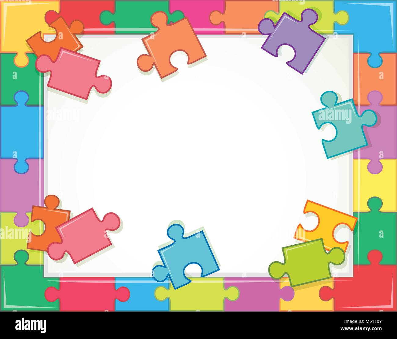 Modèle de châssis avec jigsaw puzzle pieces illustration Image