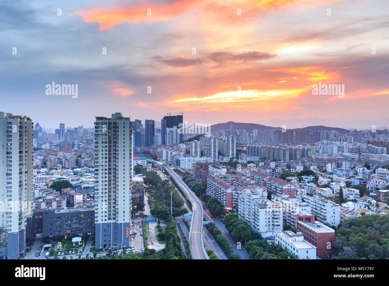 Xiamen East Mountain Villa Sunset Banque D'Images