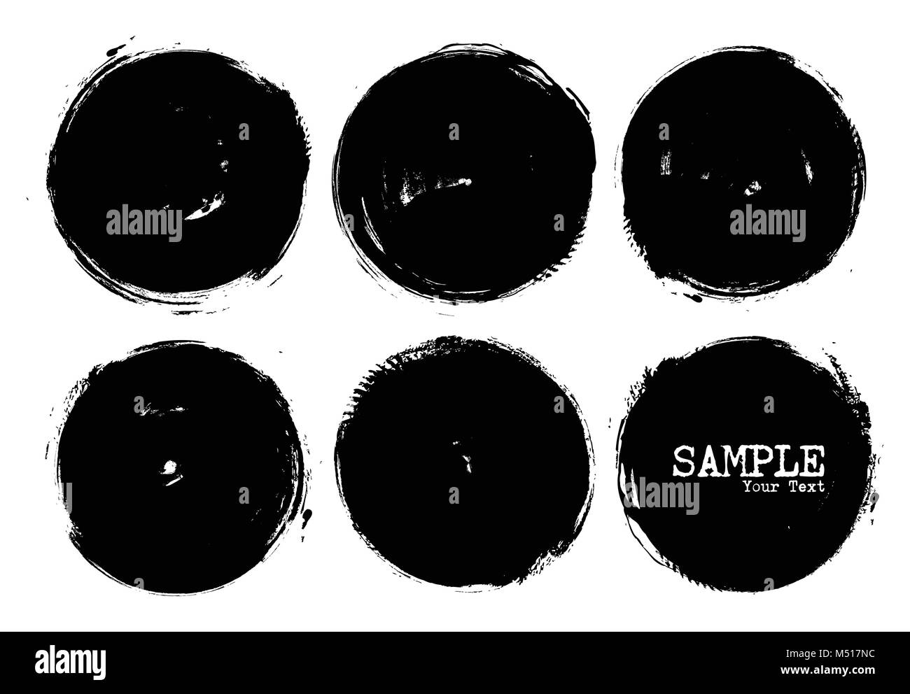 Grunge style jeu de formes cercle . Vector . Illustration de Vecteur