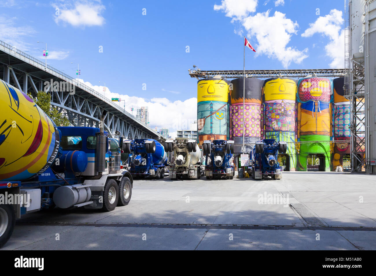 Fabricant de béton prêt à l'emballage des pistes de ciment Banque D'Images
