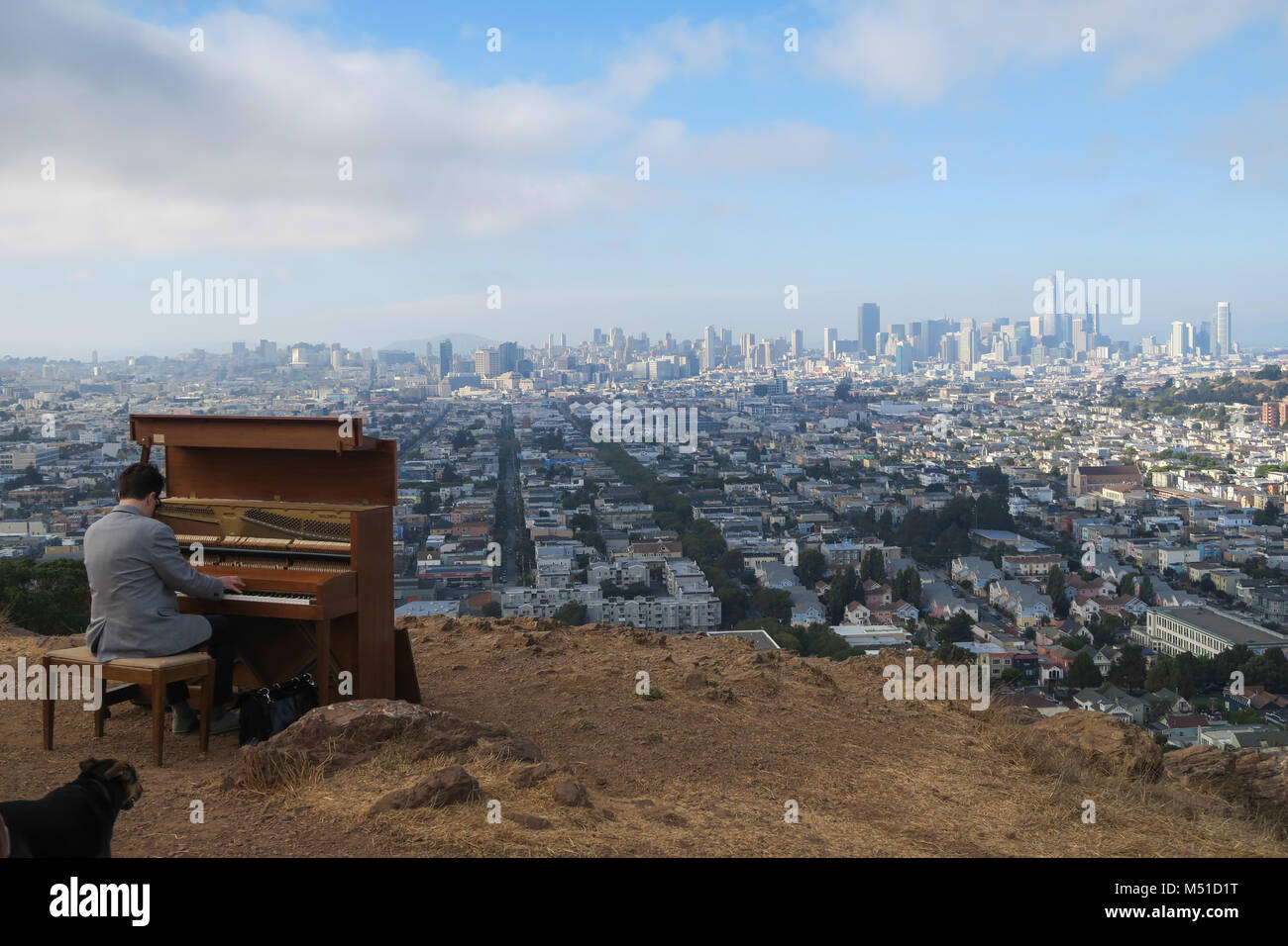 Piano man à San Francisco Banque D'Images