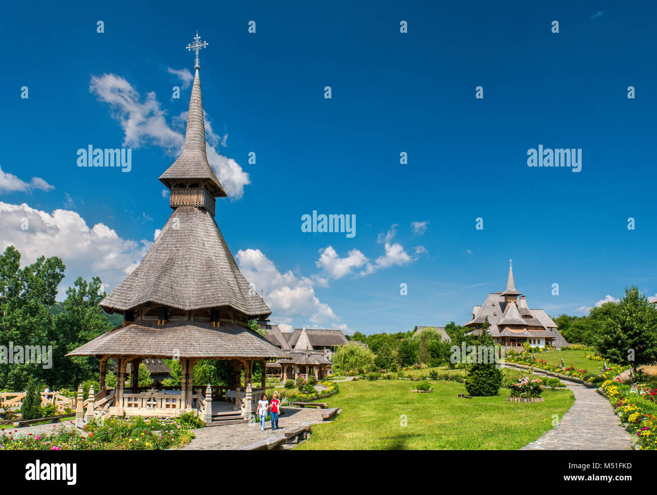 Monastère de Barsana, Région du Maramures, Roumanie Banque D'Images
