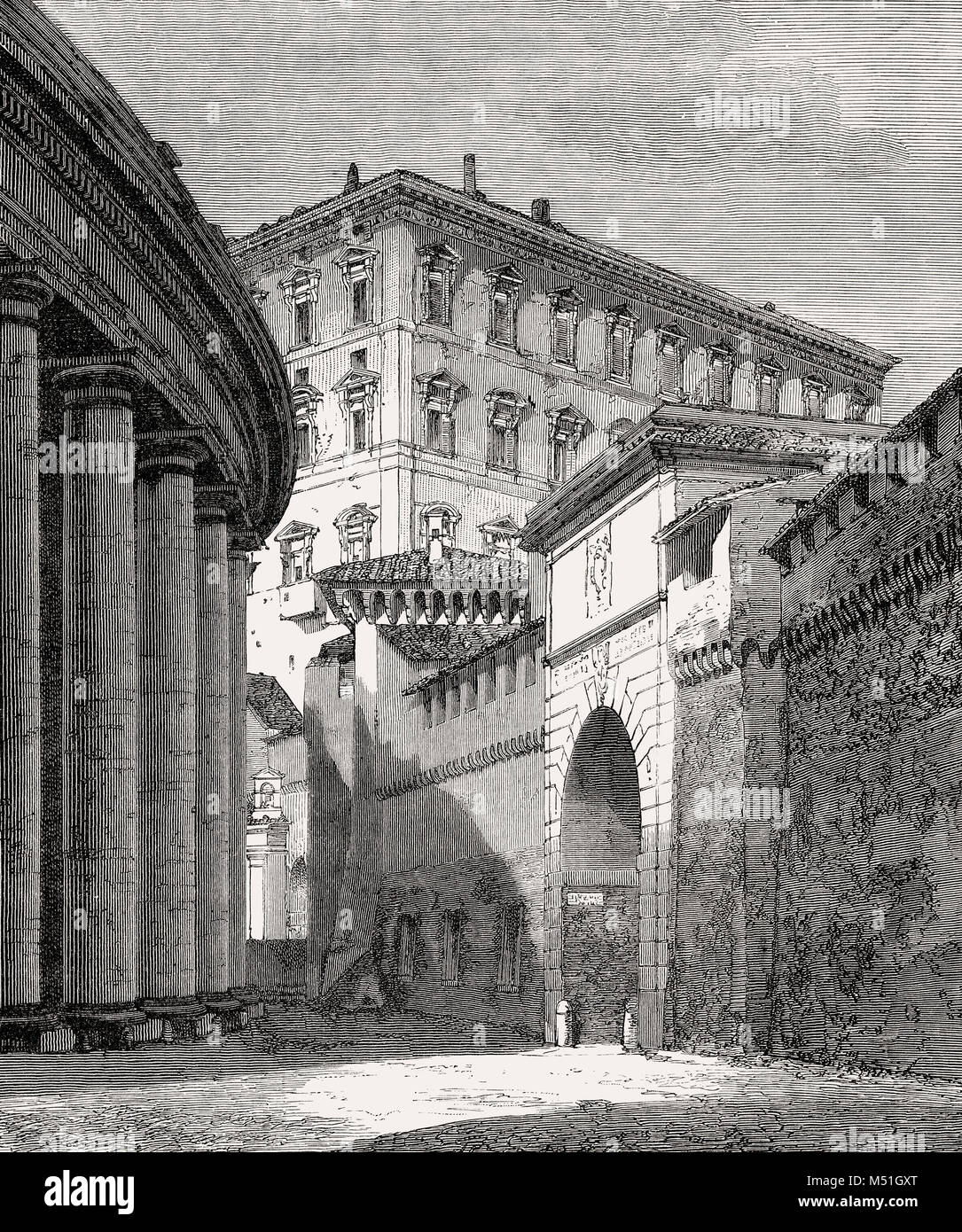 Porta Angelica, une porte du mur léonin, Cité du Vatican, Rome, Italie, 19e siècle Banque D'Images