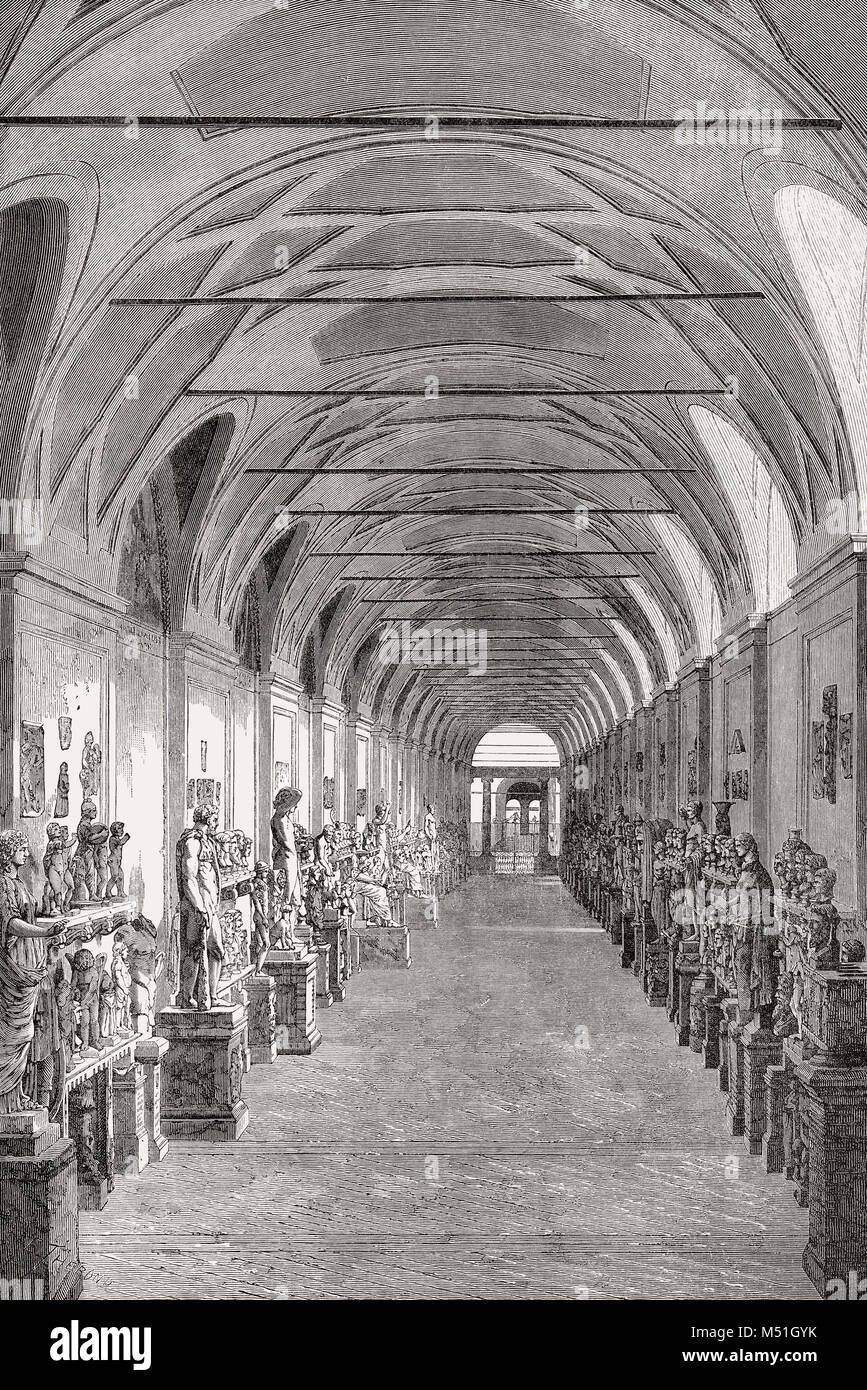 Museo Chiaramonti, Musées du Vatican, Vatican, Rome, Italie, 19e siècle Banque D'Images