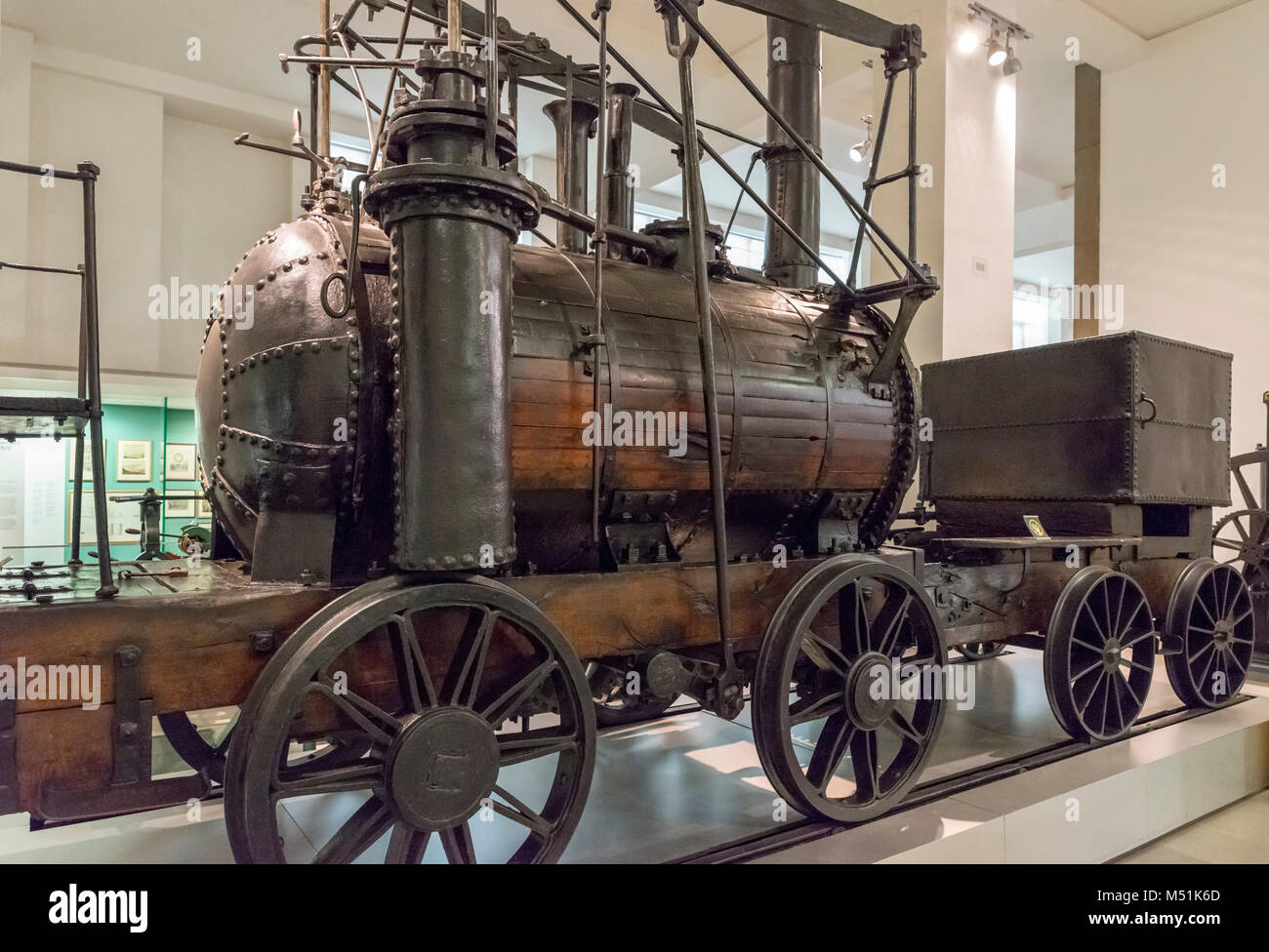 Puffing Billy, la plus ancienne locomotive à vapeur, construite par William Hedley c.1814, le Science Museum, Londres Banque D'Images