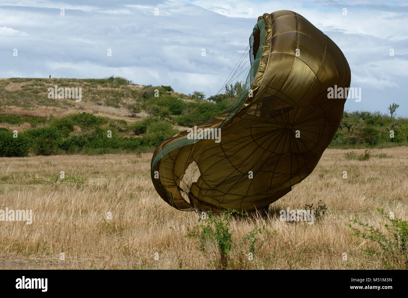 Du 2e RPIMa parachutistes Droppping par CASA CN235-300 | SamWest Zone de saut Banque D'Images