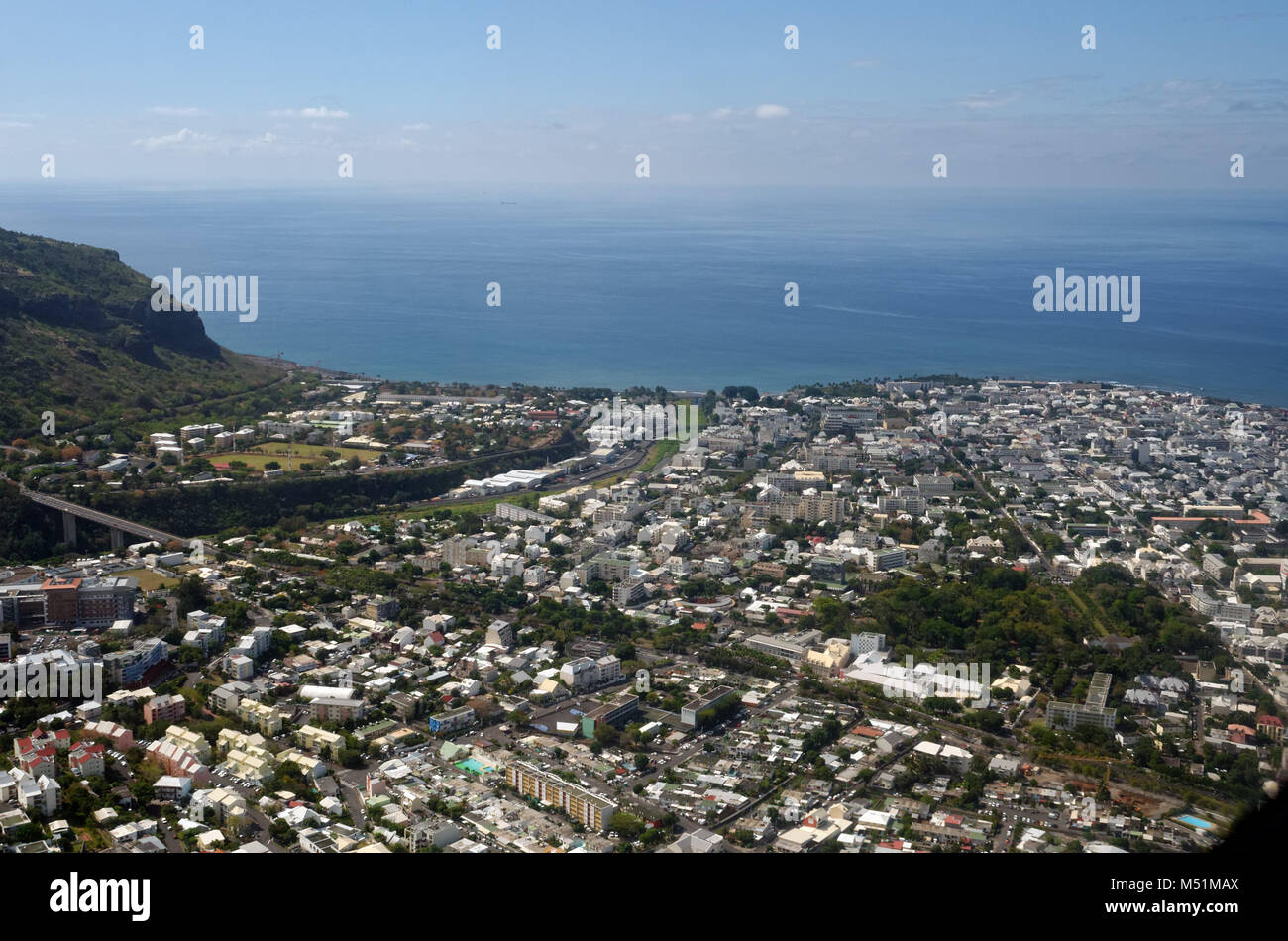 Vue aérienne de Saint-Denis, ville capitale de La Reunion Banque D'Images