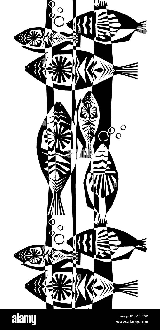 Graphique motif hachuré de poisson Banque D'Images
