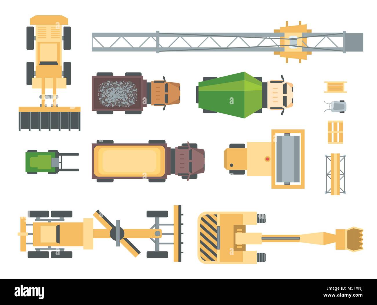 Machines de construction - ensemble d'éléments du vecteur moderne Illustration de Vecteur